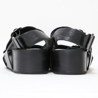 レザー ベルト サンダル / EXXY ウエッジソール バックストラップ ボリュームソール