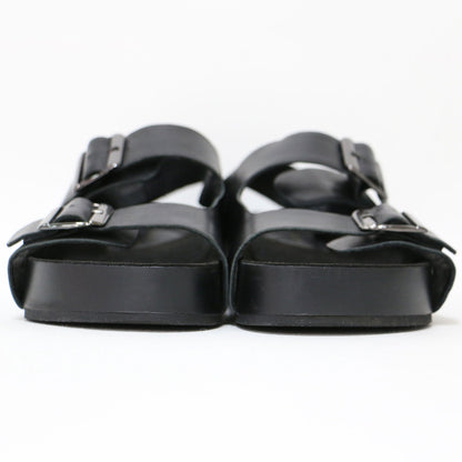 レザー ベルト サンダル / EXXY ウエッジソール バックストラップ ボリュームソール