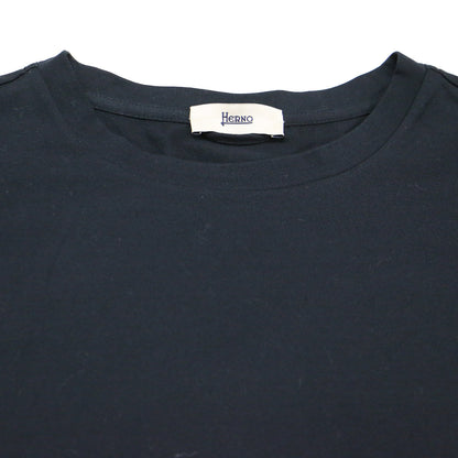 7分袖 ペプラム Tシャツ / カットソー クルーネック ジャジー フリル タフタ コットン