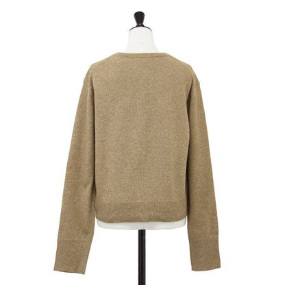 23秋冬 ウール カシミヤ シルク クルーネック カーディガン / ニット ショート丈 長袖