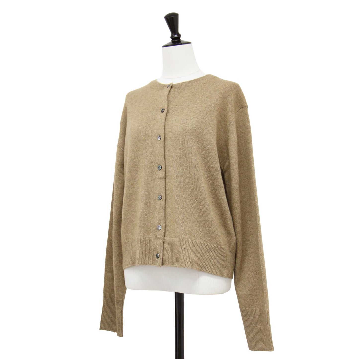 23秋冬 ウール カシミヤ シルク クルーネック カーディガン / ニット ショート丈 長袖