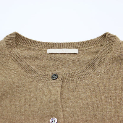 23秋冬 ウール カシミヤ シルク クルーネック カーディガン / ニット ショート丈 長袖