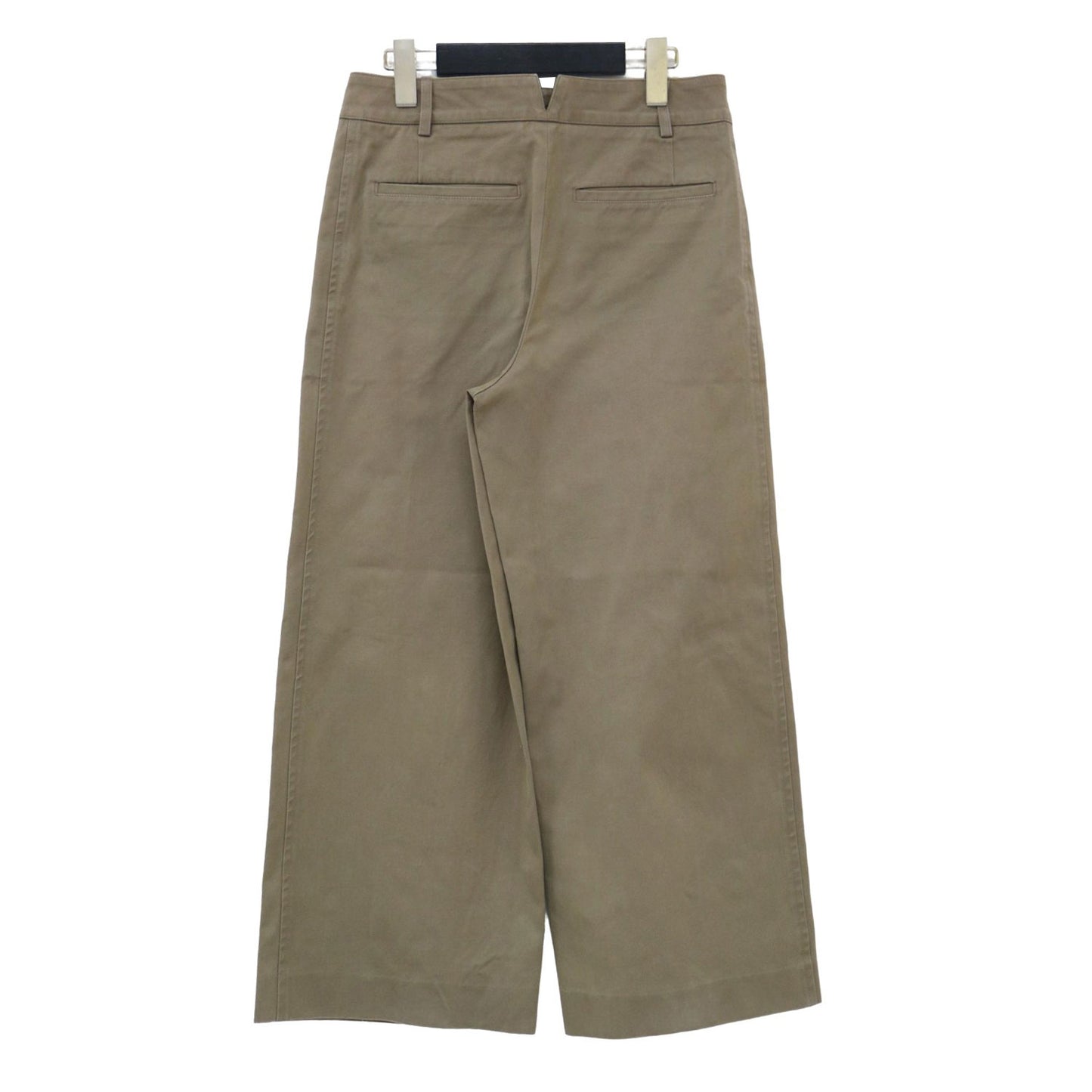 ワイド クロップド パンツ / センターピンタック ハイウエスト ストレッチ コットン