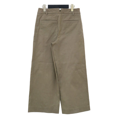 ワイド クロップド パンツ / センターピンタック ハイウエスト ストレッチ コットン