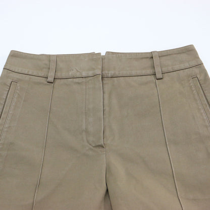 ワイド クロップド パンツ / センターピンタック ハイウエスト ストレッチ コットン