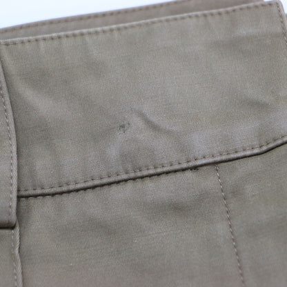 ワイド クロップド パンツ / センターピンタック ハイウエスト ストレッチ コットン