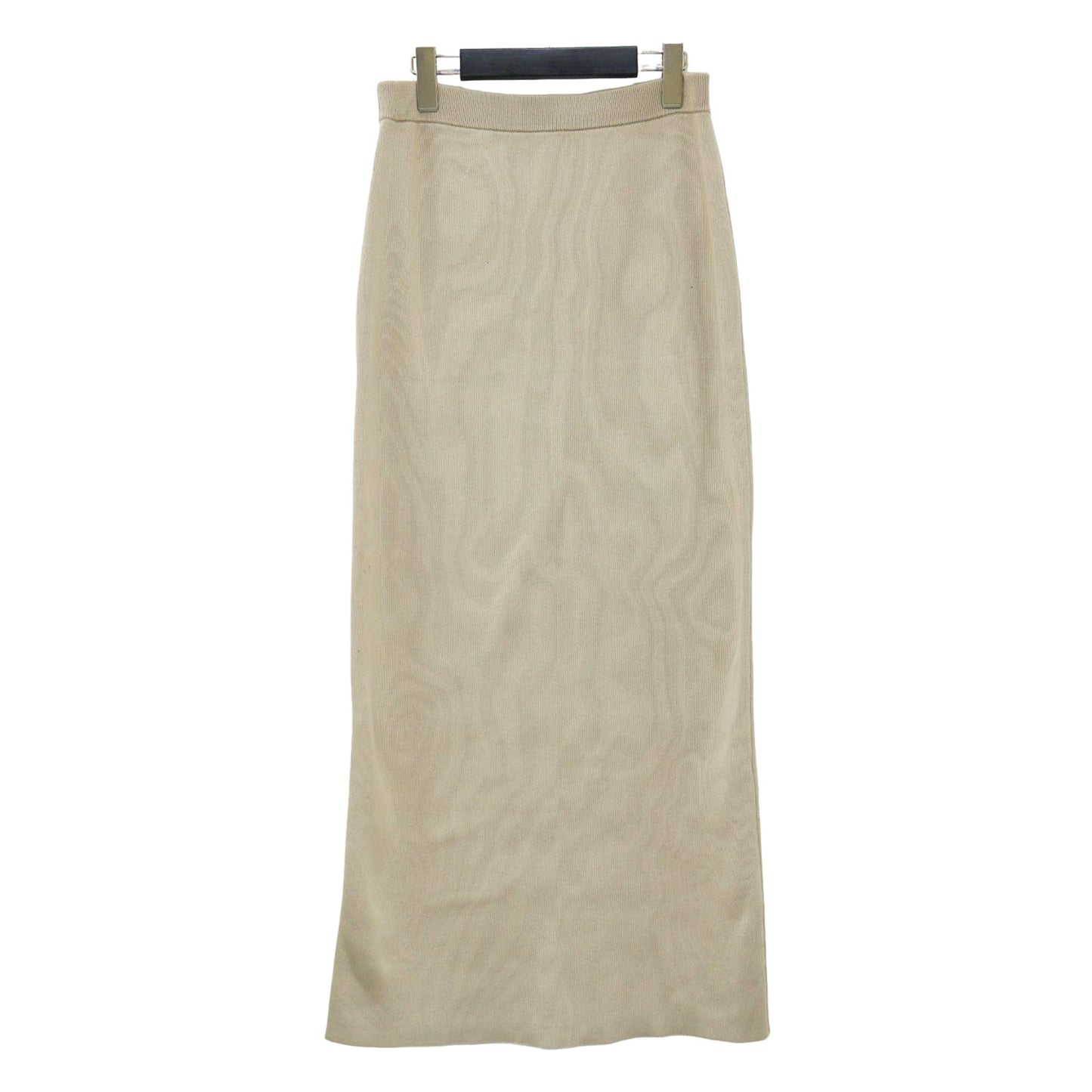25春夏 マーセライズ コットン ニット スカート / mercerize cotton kn ロング Iライン ウエストゴム コットン