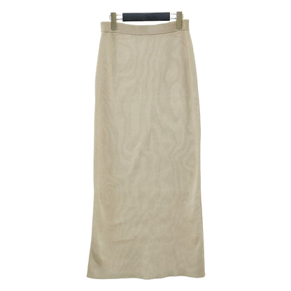 25春夏 マーセライズ コットン ニット スカート / mercerize cotton kn ロング Iライン ウエストゴム コットン