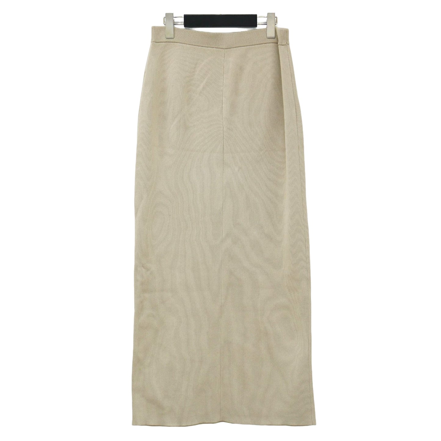 25春夏 マーセライズ コットン ニット スカート / mercerize cotton kn ロング Iライン ウエストゴム コットン