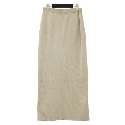 25春夏 マーセライズ コットン ニット スカート / mercerize cotton kn ロング Iライン ウエストゴム コットン