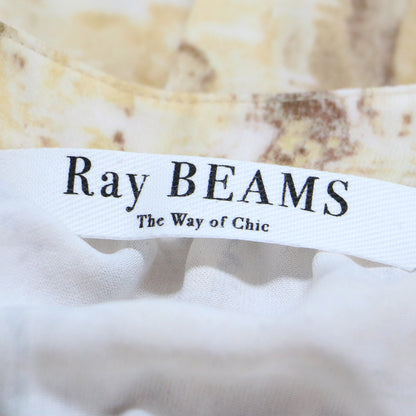 プリント プリーツ ノースリーブ ワンピース / ロング ノースリーブ 総柄