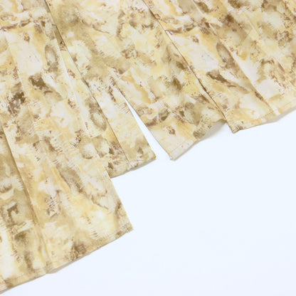 プリント プリーツ ノースリーブ ワンピース / ロング ノースリーブ 総柄