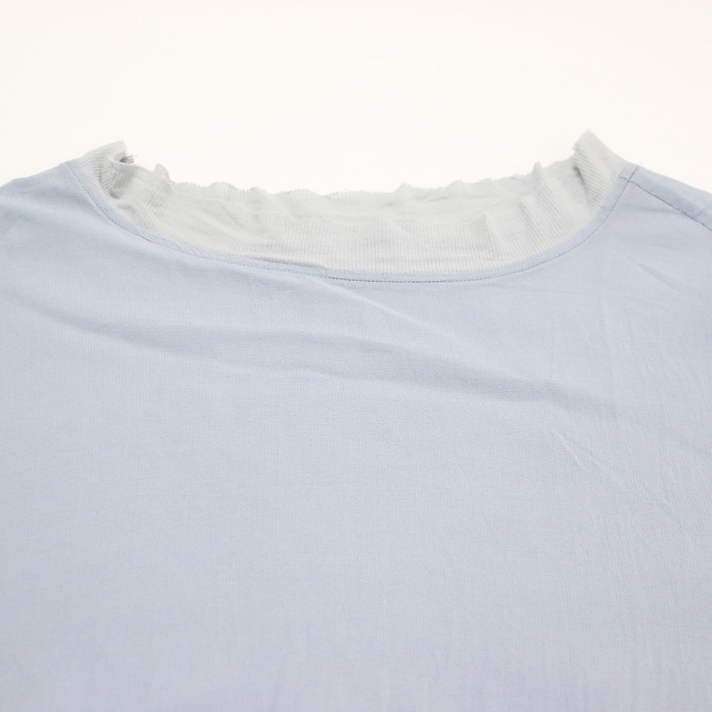 シアー クルーネック チュニック ブラウス / Adjustable Crew ロング丈 長袖
