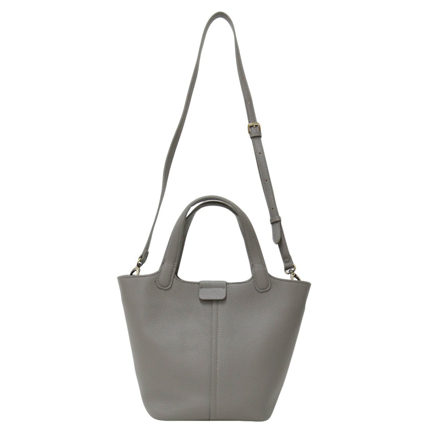 2WAY バケット トートバッグ / ショルダーバッグ フェイクレザー