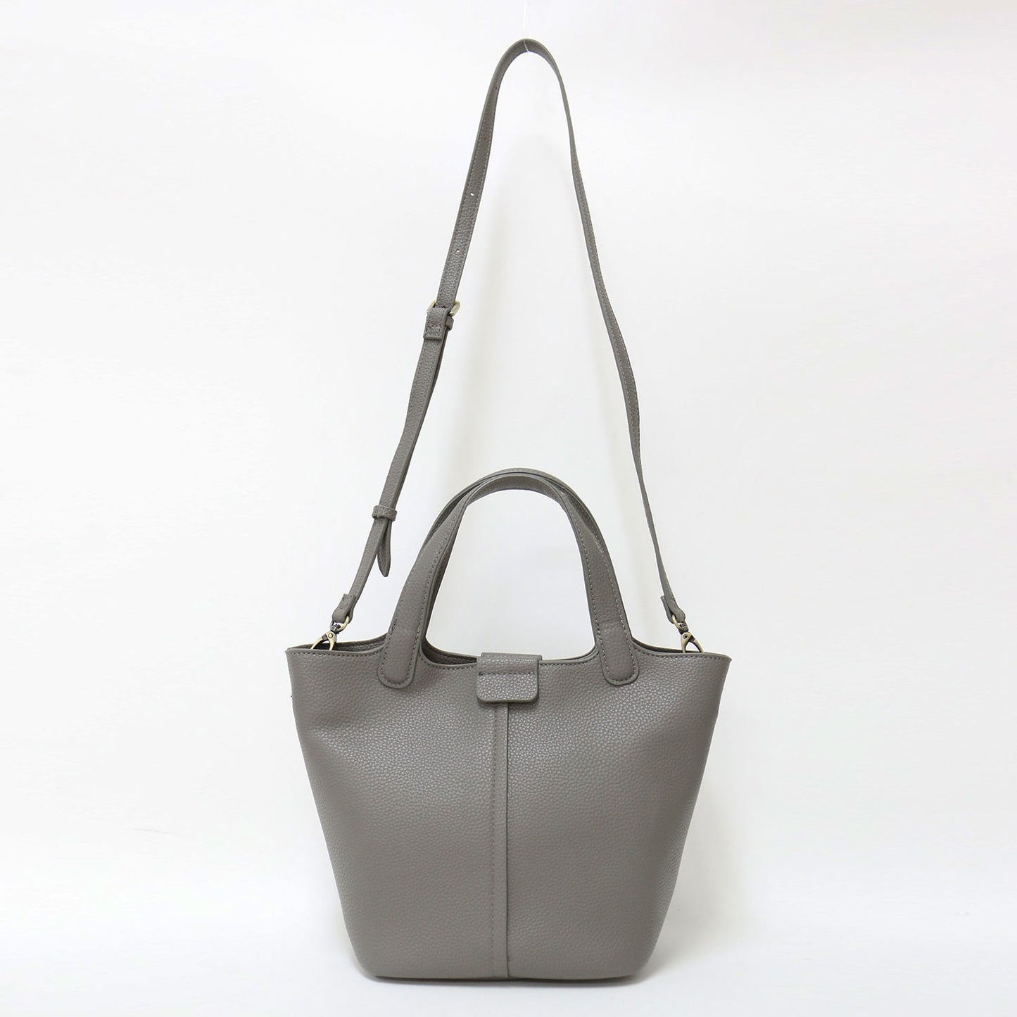 2WAY バケット トートバッグ / ショルダーバッグ フェイクレザー