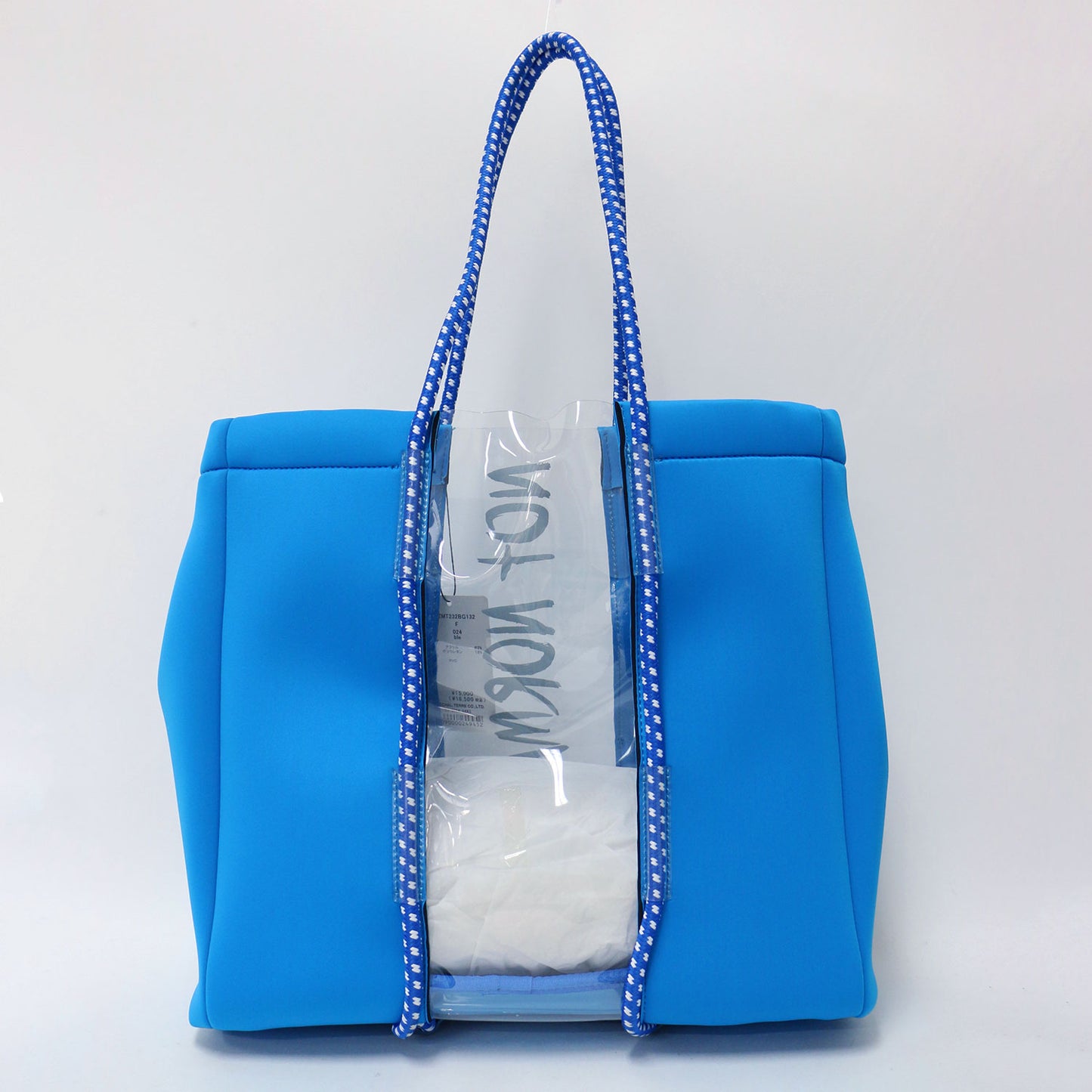 ネオプレーン PCV カラー トートバック / メッセージプリント クリア