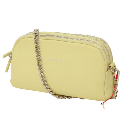 25春夏 チェーンストラップ マルチポケット ポーチ / ポシェット ショルダーバッグ レザー 本革 牛革