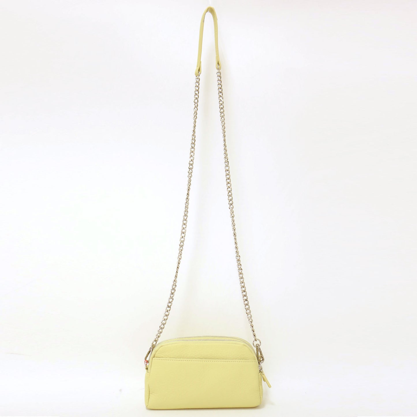 25春夏 チェーンストラップ マルチポケット ポーチ / ポシェット ショルダーバッグ レザー 本革 牛革