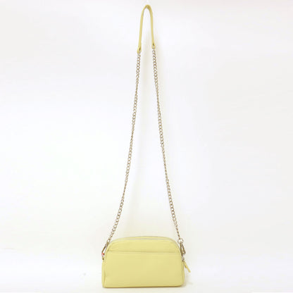 25春夏 チェーンストラップ マルチポケット ポーチ / ポシェット ショルダーバッグ レザー 本革 牛革