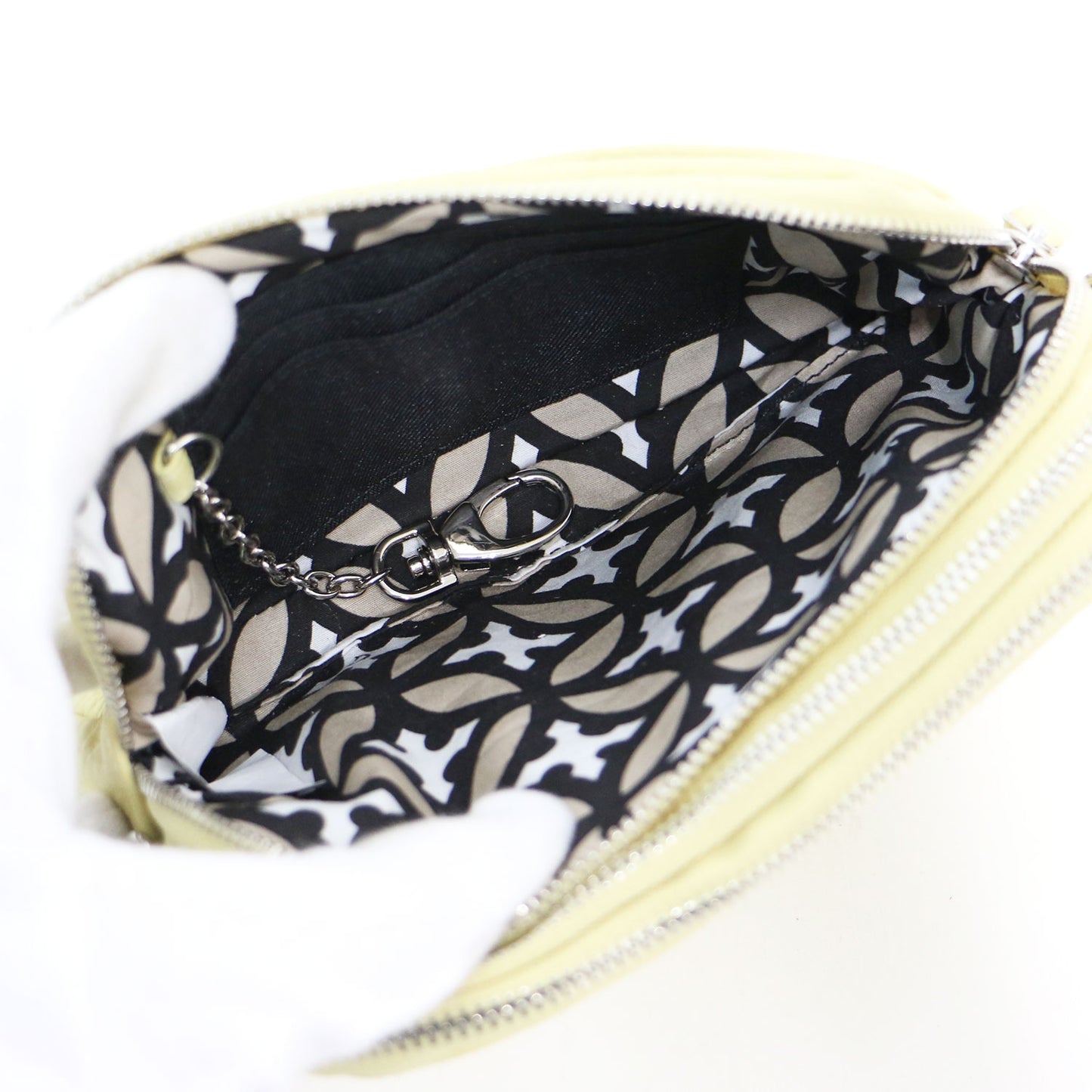 25春夏 チェーンストラップ マルチポケット ポーチ / ポシェット ショルダーバッグ レザー 本革 牛革