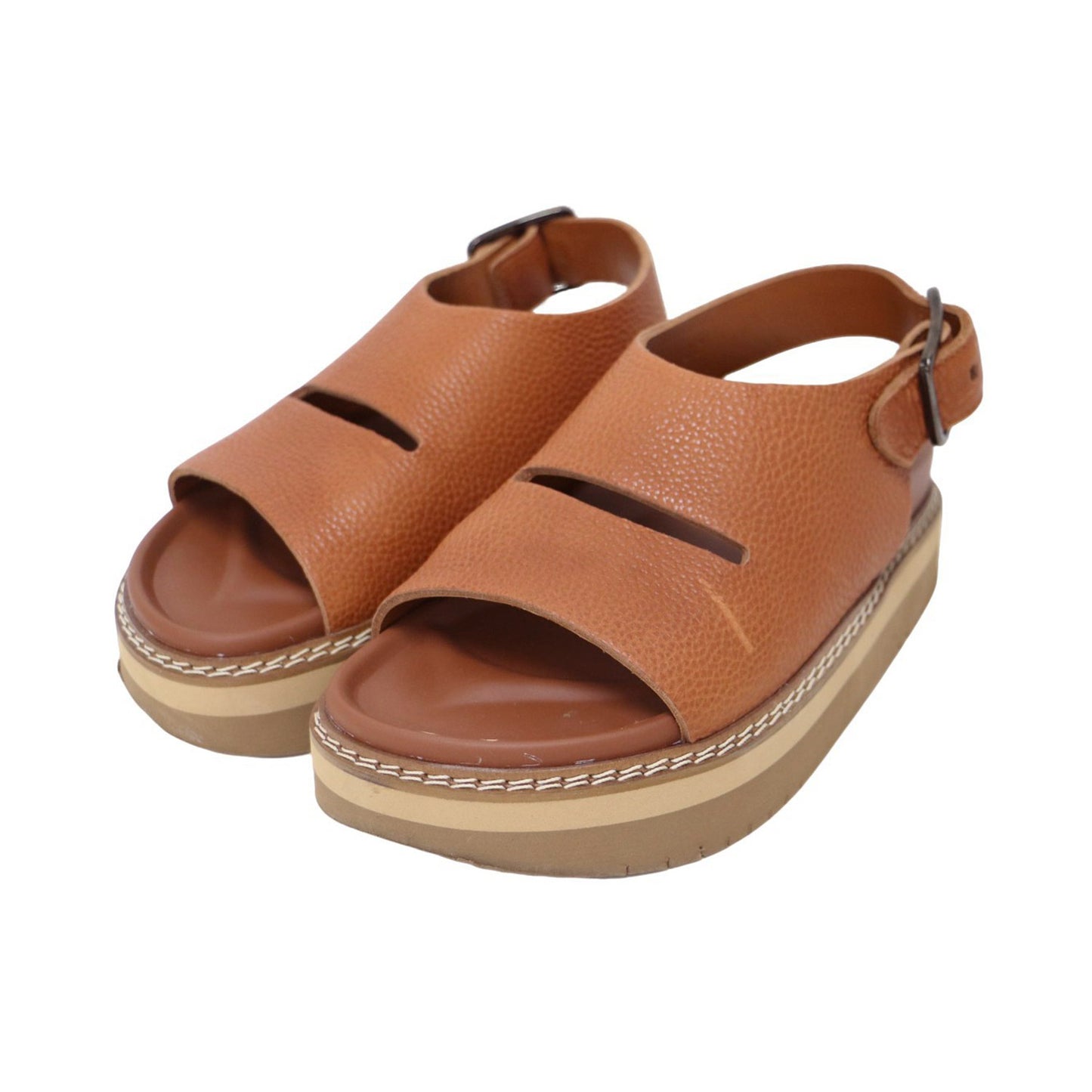 バックストラップ サンダル / フラット ボリュームソール レザー