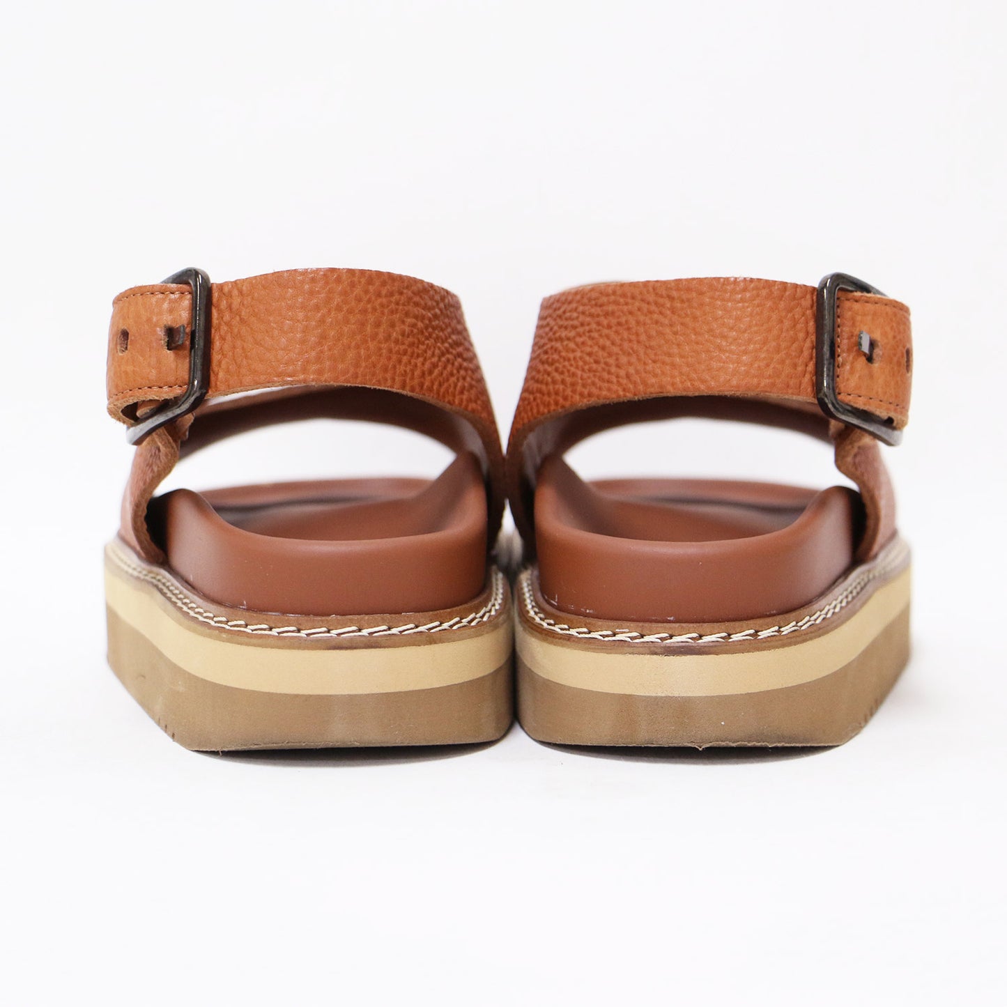 バックストラップ サンダル / フラット ボリュームソール レザー