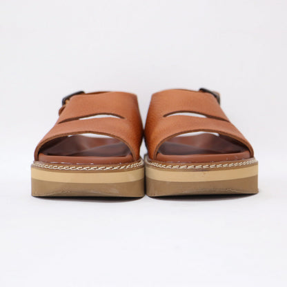 バックストラップ サンダル / フラット ボリュームソール レザー