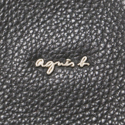 カウレザー 2WAY ボストン バッグ / ショルダーバッグ ハンドバッグ メタルロゴ 肩掛け 斜め掛け