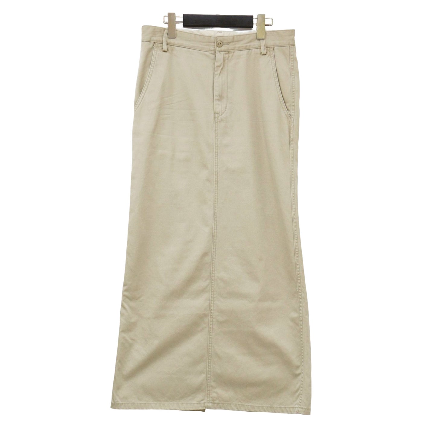 チノ スカート / ロング丈 Iライン スリット コットン