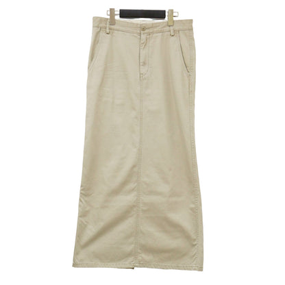 チノ スカート / ロング丈 Iライン スリット コットン