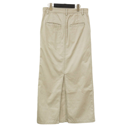 チノ スカート / ロング丈 Iライン スリット コットン