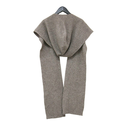 23秋冬 フーディー スカーフ / hoodie scarf マフラー フード リブ編み ウール