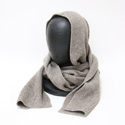 23秋冬 フーディー スカーフ / hoodie scarf マフラー フード リブ編み ウール