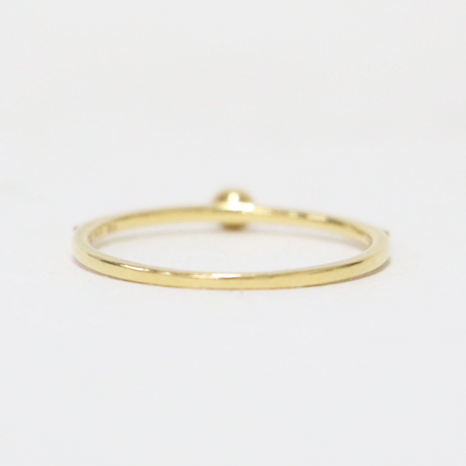 ete (エテ) K10 一粒 ダイヤ リング / 指輪 ストレート ミルグレイン