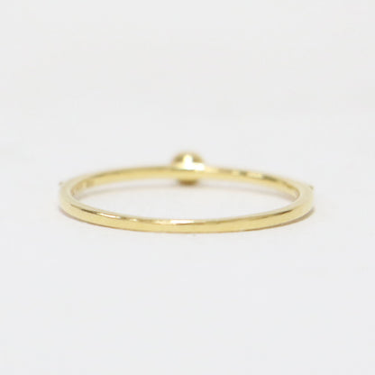 K10 一粒 ダイヤ リング / 指輪 ストレート ミルグレイン