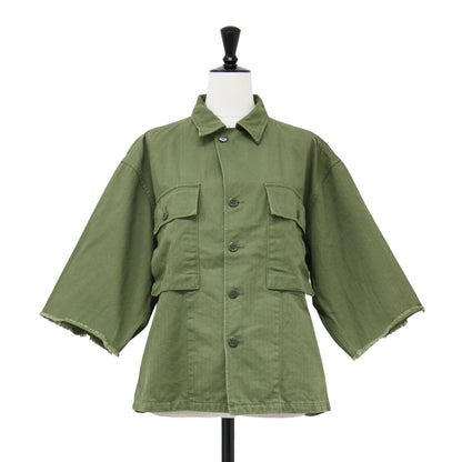 25春夏 ミリタリージャケット JBV-2501 / PARIS UTILITY JACKET 5分袖 ハーフスリーブ カットオフ コットン