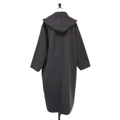 23秋冬 マンテコ フード コート / MANTECO ロング丈 ノーカラー クルーネック 2WAY リバー ウール