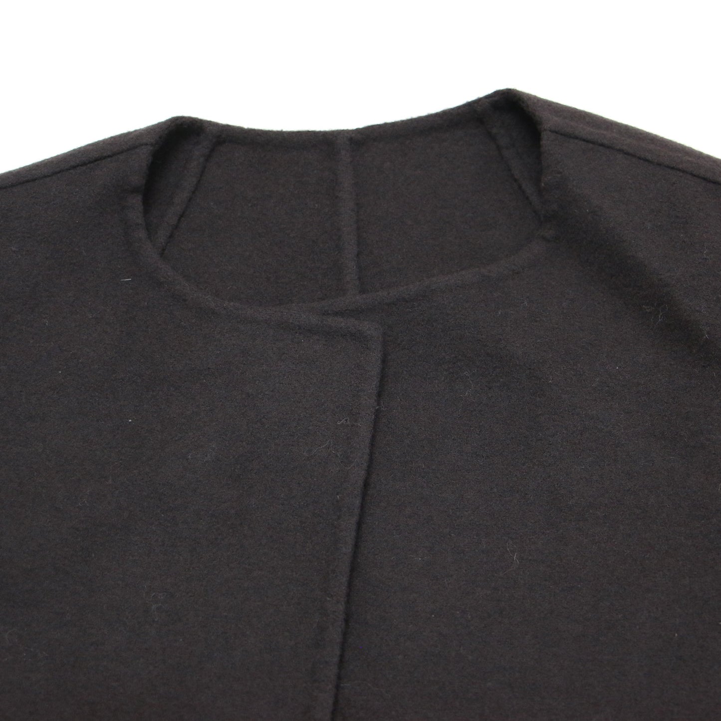 23秋冬 マンテコ フード コート / MANTECO ロング丈 ノーカラー クルーネック 2WAY リバー ウール