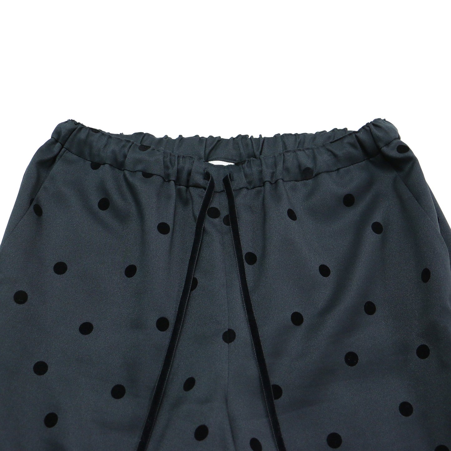 フロッキー ドット プリント パンツ / テーパード ウエストゴム