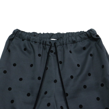 フロッキー ドット プリント パンツ / テーパード ウエストゴム