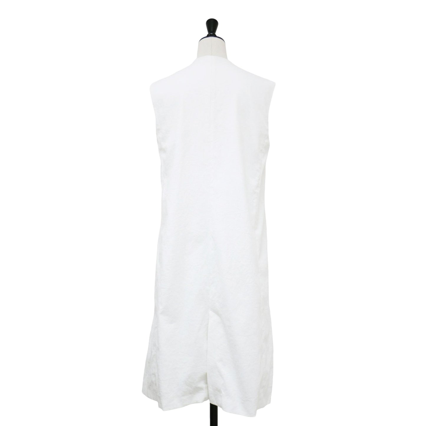 Vネック ロング ジレ / ベスト Aライン コットン リネン