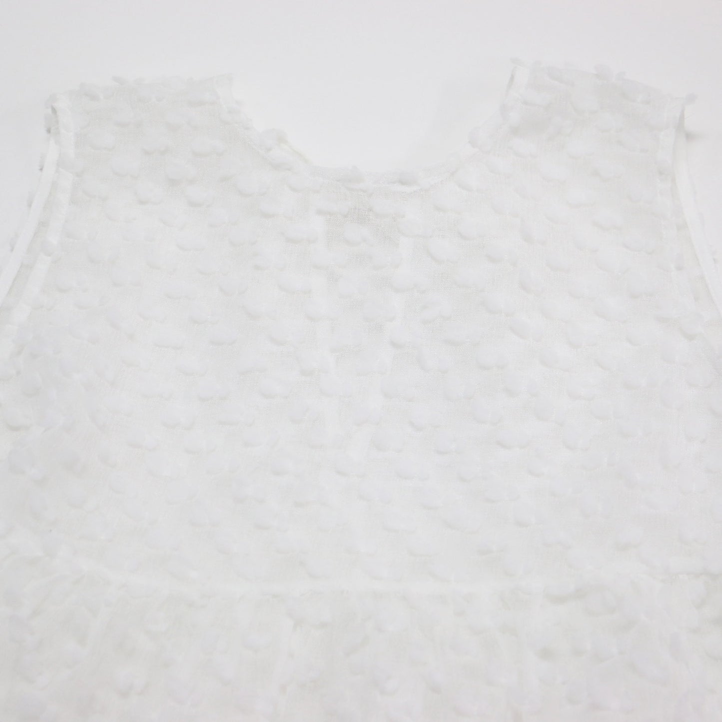 24春夏 ドット ノースリーブ ブラウス / 2WAY dot blouse フレア ティアード リボン シアー