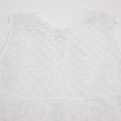 24春夏 ドット ノースリーブ ブラウス / 2WAY dot blouse フレア ティアード リボン シアー