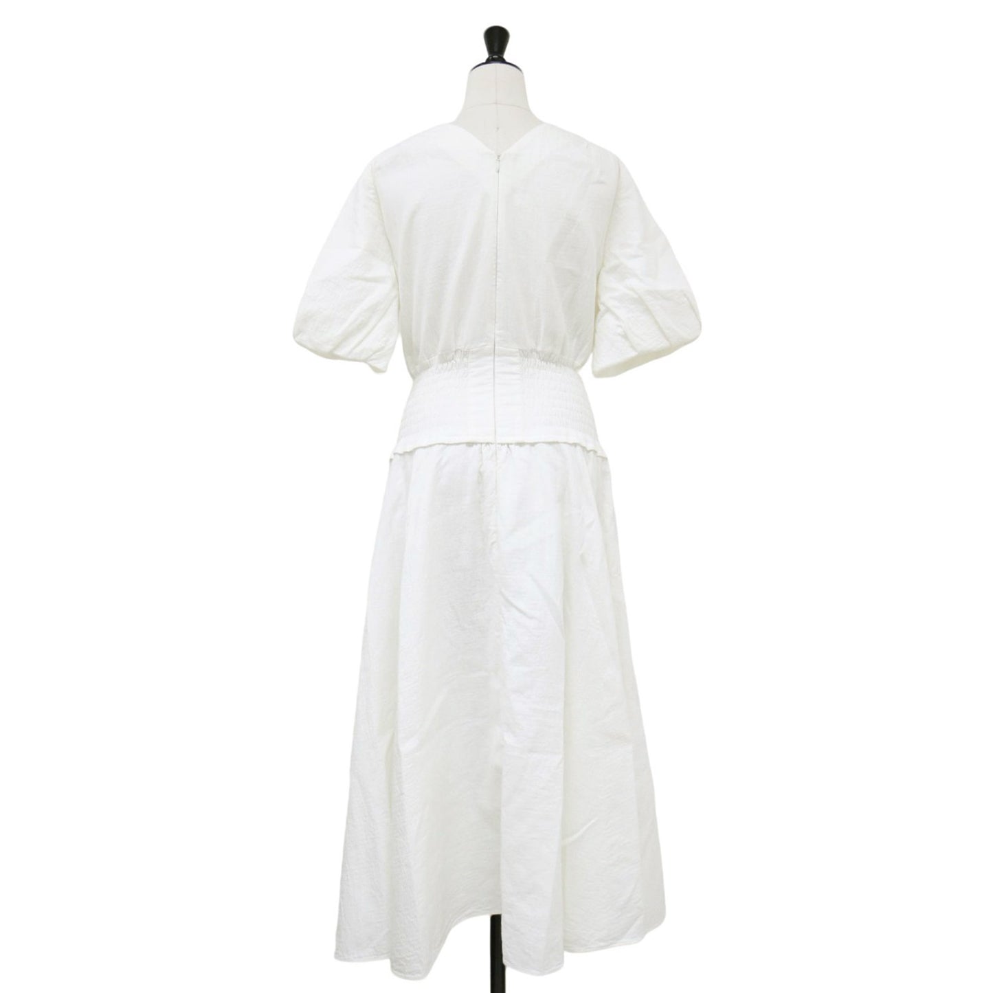 リゾート ドレス / RESORT DRESS ワンピース ロング Vネック 半袖 パフスリーブ フレア カシュクール ガーゼ コットン