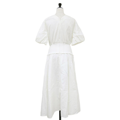 リゾート ドレス / RESORT DRESS ワンピース ロング Vネック 半袖 パフスリーブ フレア カシュクール ガーゼ コットン