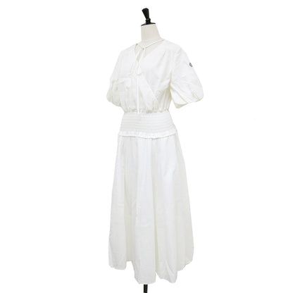 リゾート ドレス / RESORT DRESS ワンピース ロング Vネック 半袖 パフスリーブ フレア カシュクール ガーゼ コットン