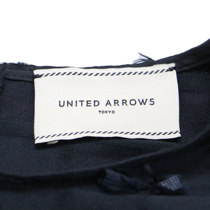 リボン カットジャカード 8SL ブラウス / クルーネック 8分袖 ボリュームスリーブ