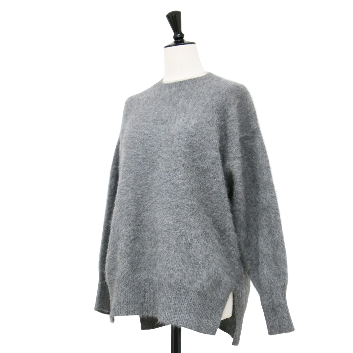 23秋冬 フォックス カシミヤ クルーネック ニット / プルオーバー 長袖 シャギー