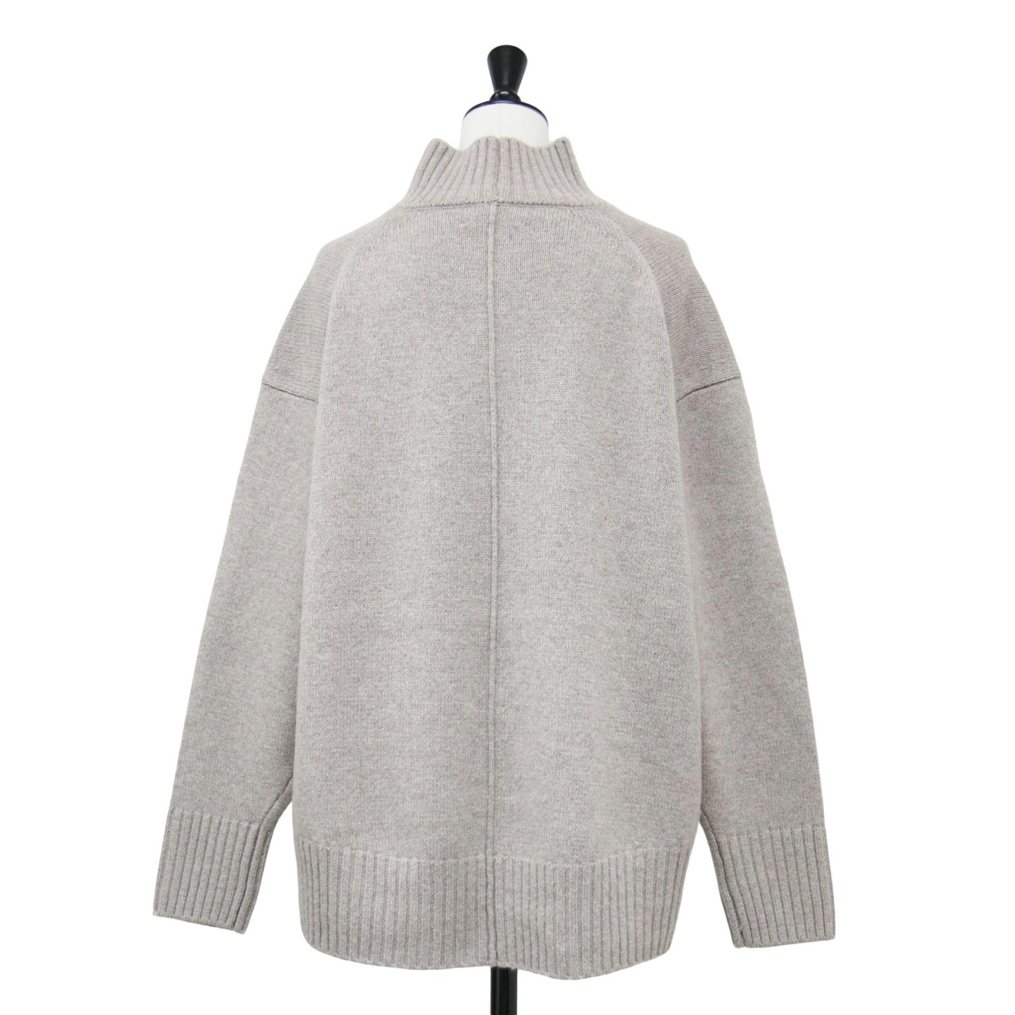 21秋冬 ウール カシミヤ スリット ハイネック ニット / プルオーバー 長袖 オーバーサイズ