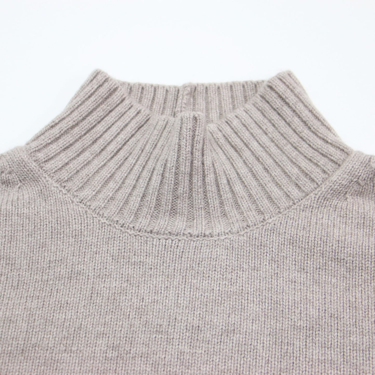 21秋冬 ウール カシミヤ スリット ハイネック ニット / プルオーバー 長袖 オーバーサイズ